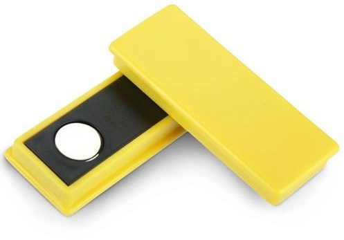 10 x Farbige Pinnwand-Magnete Haftmagnete NEODYM - 55 x 22,5 x 8,5mm - 6 Farben - Haftkraft 4,8kg - 10 Stück - Kühlschrankmagnet Memomagnet Büromagnet, Farbe: Gelb