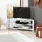 HOCUS PICUS Eck-TV-Einheit mit 2 Ablagen für Wohnzimmer, Büro, modernes Design, TV-Ständer 32-Zoll-Fernseher, mehrere Farboptionen für Dekorationen (weißer Marmoreffekt)