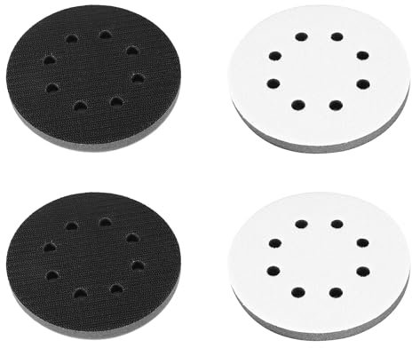 JOYOLA 4 Pezzi Platorello Levigatrice, Tampone Abrasivo Morbido in Spugna 125 mm di Diametro Morbido Tampone Spugna Interfaccia Cuscino Pad Cuscinetto di Interfaccia per Levigatrice Orbitale