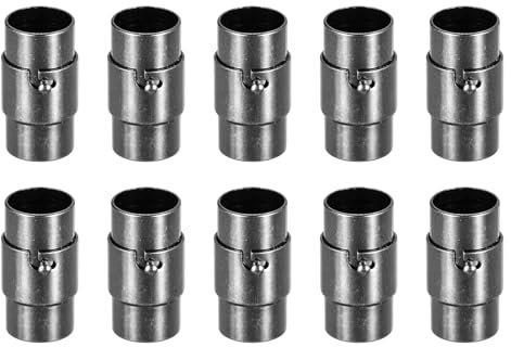 QUARKZMAN Lederkordel-Endverschluss, 10 Stück 8mm Loch Leder Magnetverschlüsse, Kordel-Endkappen Verschlüsse Leder Kordel Schnalle für Schmuckherstellung DIY Zubehör Basteln, Schwarz