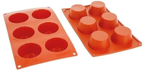 Déco Relief - Moule en Silicone 6 Muffins ⌀ 6,9 x 3,5 cm - Moule Gâteau Pâtisserie - Matériel Professionnel