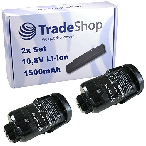 2x Trade-Shop Li-Ion Akku, 10,8V / 1500mAh kompatibel mit Dremel 875, 26150875JA, 2607336867, B812-01, B812-02, 8200 Multimax, 8220, 8300 Multimax