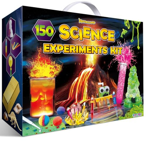 YOPINSAND Kit di 150 esperimenti per bambini, fisica STEM, set di prodotti chimici, giocattolo creativo per ragazzi e ragazze, scatola per esperimenti chimici, laboratorio, vulcano