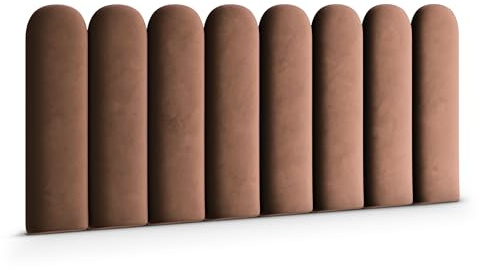 Muralo Wandkissen Gepolstert, Magic Velvet, Wandpolster - 30x80 cm, Braun | Wandpaneel, ideal als Bettkopfteil oder Lendenkissen - für Schlafzimmer und Wohnzimmer, einfache Anbringung mit Montagekleber