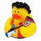 Rockstar Badeente – Ca. 5 cm Groß, 2 Motive Wählbar: Gitarre & Mikrofon, Niedliche Gestaltung, Aus Vinyl (Gitarre)