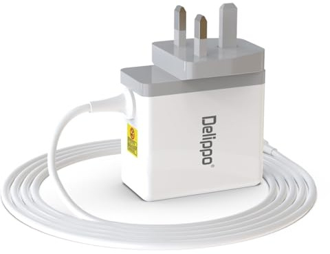 Delippo 16.5V-3.65A charger, 60W for Mac Book power adapter T-tip charger adapter for Mac Book 2012, 2013, 2014, 2015, 2017 2018, compatible model A1435 A1502 A1425 A1465 A1436