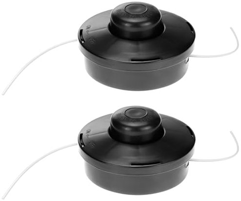 QWORK® 2 Piezas Cabezales Hilo Desbrozadora, Cabezal de Desbrozadora M10x1.25, Carrete de Hilo para Cortadora de Césped, para Desbrozadoras M10
