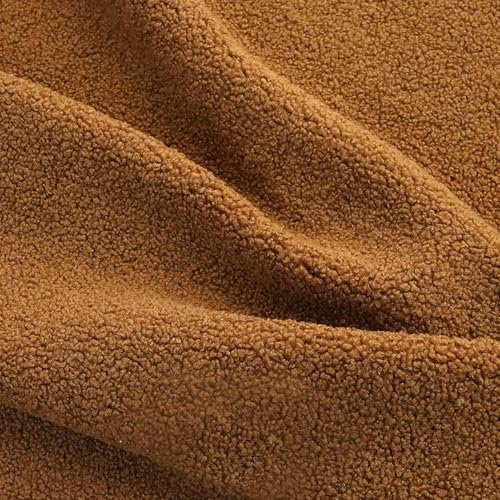DFLINGA 160x50cm/160x200cm verdickter Stoff aus Lammwolle für Winteroberbekleidung, Hoodies, Kissen, Haustierbetten, handgefertigter Bekleidungsstoff