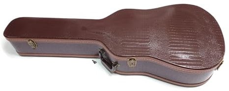 Premium Akustikgitarrenkoffer für Gibson D Serie oder 41 Zoll Gitarrenkoffer Hartschale mit Plüschinnenseite, wasserdichtes Leder, Ablagefach (E-Brown Krokodil), E-braunes Krokodil, Vintage-Luxus