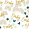 AOZUO 120 Stück Babyparty Deko Mädchen,Babyshowerparty Deko Konfetti,Glitzerndes Regenbogen Konfetti Tischdekoration Gold Champagner für Die Enthüllung Des Geschlechts Des Babys Geburtstagsparty Gold