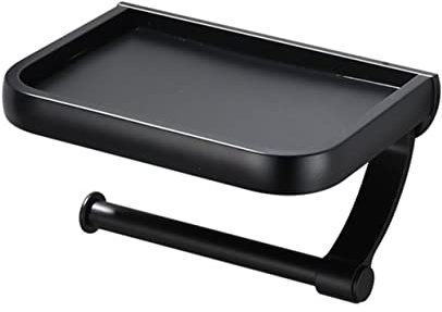 OSALADI Bathroom Roll Paper Holder Stand Adhesive Toilet Roll Holder Mobile Phone Rack Wall-mounted Paper Towel