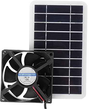 ZKLGS RV Ventilation Exhaust Fan, 10W Solar Exhaust Fan 8CM 5V Mini Ventilator Solar Panel Powered Fan Air Extractor For Dog Chicken House RV Greenhousea for RV Caravan Motorhome Camper