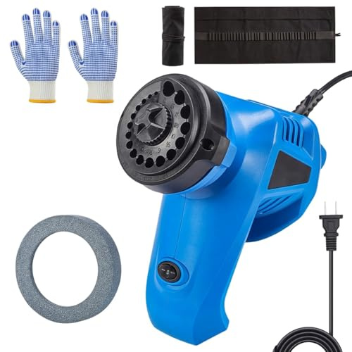 Drill Bit Sharpener, Electric Drill Bit Sharpener for All Drill Bits (1/8-15/32 Inch), Multipurpose Grinder with Grinding Wheel