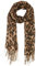 fashionchimp Damenschal mit Leoparden-Muster und langen Fransen, Halstuch in feiner Stoffqualität, Baumwolle und Viskose (Beige)