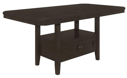 Coaster Home Furnishings - Prentiss - Wood - 78-Inch Dining Table with Butterfly Leaf, Storage Base, Four Cabinet Doors, Traditional Style - Dining Room & Home Kitchen - Cappuccino - 193108