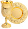 ULTECHNOVO 1 Juego Copas de Metal para con Platillo Copa de Vino Judaica para Shabbat y Opción de Festivo Dorado