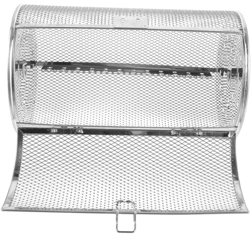 BAZEITFLOW Panier Métallique Rotatif pour Four Acier Inoxydable Accessoire Rôtisserie Polyvalent pour Cuisson Uniforme de Noix Viande et Légumes Barbecue et Four