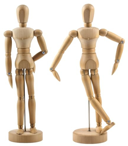 RQcMid 2 Stück Mannequin Schaufensterpuppen Aus Holz, Holzfiguren Für Schaufensterdekoration, 45.5 Zoll * 18 Zoll * 1 Zoll, Holzpuppen Für Kinder Und Erwachsene ﻿