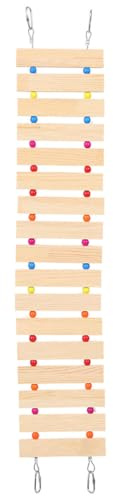 ANDRESLAD Wooden Chicken Ladder with Swing for Hens and Chicks, Medium Size Colorful Bead Poultry Coop Perch Training