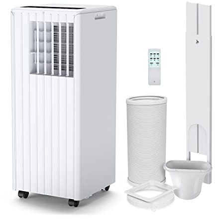 4-in-1 Portable Air Conditioner 9000BTU, Cooling, Dehumidifier 35L/Day, Fan with 2 Speeds, Sleep Mode, 24 Hour Timer & Window Venting Kit. Digital Display, Remote Control, Cover Up to 300 Sq.ft(30㎡)