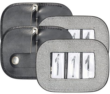 Imperial Riding Turniernummern IRH Glitter Square, Eckige Startnummernhalter mit Glitzer, dreistellig, Set aus 2 Stück, Silber, 1SIZE