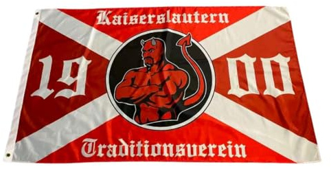 Fahne KAISERSLAUTERN - Traditionsverein, 90x150 cm, mit Ösen, 100% Polyester, **VERSAND GRATIS**