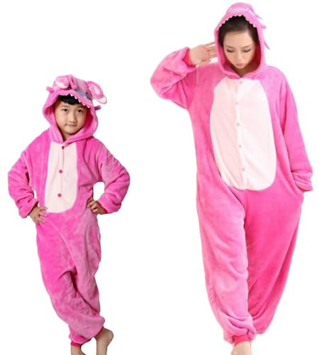 emmarcon Pigiama pigiamone Animale, Unisex in Monopezzo, Pigiama Invernale in Flanella, Morbido e Caldo, Ideale Costume Carnevale Halloween,stRO-S