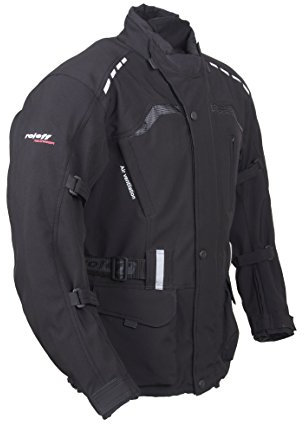 Roleff Racewear Unisex 15125 Lange Softshell Motorradjacke mit Protektoren und Klimamembrane, Schwarz, XL EU