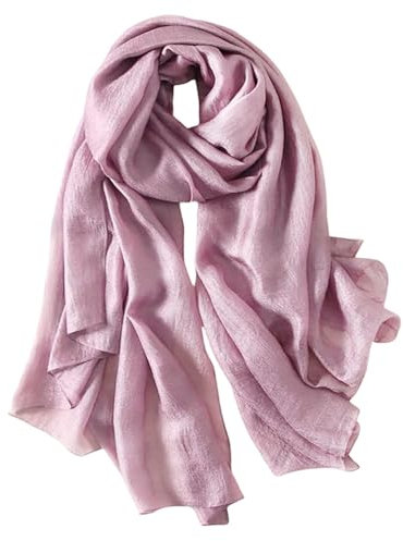 Lina & Lily Foulard Châle Étole Femme Mariage en Tissu Brillant Léger (Rose Poudré)