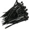 Releasable Reusable Small Cable Ties 50 Pieces (3.6mm x 100mm, Black)