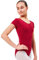tanzmuster Ballettanzug Mädchen Kurzarm - Sally - aus weichem Baumwollstoff - Ballett Trikot Ballettbody in Burgunder, Größe 152/158