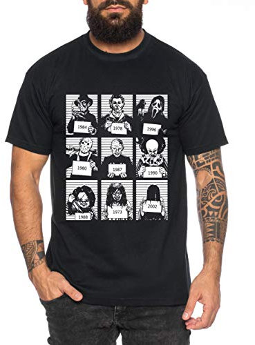 Crystal Lake - Herren T-Shirt Halloween Michael Horror Myers Pennywise Man 13 Jason Voorhees Nightmare, Farbe:Schwarz, Größe:S