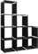 vidaXL Stufenregal mit 9 offenen Fächern Treppenregal Bücherregal Regal Wandregal Standregal Raumteiler 130×45×170cm Stoff Stahl Schwarz