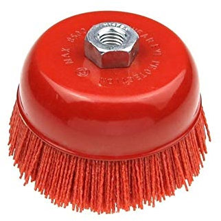 Nylon Filament Abrasive Wire Brush - Cup Nylon Abrasive Brush Wheel Pile Polymer-abrasive Angle Grinder Tool (1 piece 115* M14,P80,4.5Inch)
