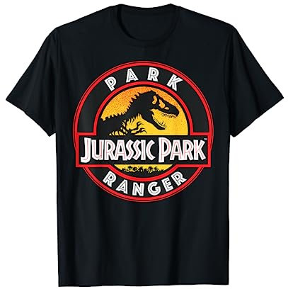 Jurassic Park Ranger Danger Orange Gradient Icon Maglietta