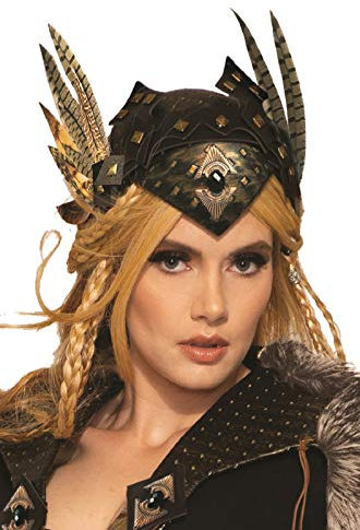 shoperama Geflügelter Kopfschmuck Helm für Kriegerin Wikingerin Walküre LARP Cosplay Fantasy