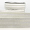 Gummiband 40 mm/Wäschegummi/Elastik Band mit Lurex Streifen - 3 Meter Länge, Grau-Ecru