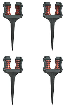 QYLJZB 4Pcs Pipe Support Hose Holder,Plastic Garden Hose Guide Spike, Black Smooth Roller Mechanism Keeps Garden Hose Out of Flower beds for Plant Protection