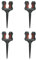 QYLJZB 4Pcs Pipe Support Hose Holder,Plastic Garden Hose Guide Spike, Black Smooth Roller Mechanism Keeps Garden Hose Out of Flower beds for Plant Protection