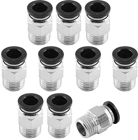 Qjaiune 10 Stück männlich gerade Push to Connect Fittings 8 mm Rohr OD x 1/4 Zoll NPT Gewinde, Druckluft-Verbindungswerkzeug, pneumatische Schlaucharmaturen