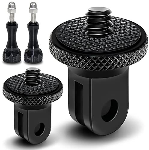 Aluminium 1/4 Zoll Adapter Stativgewinde Adapter Tripod Mount Adapter 2 Stücke Metallhalterungsadapter mit Knurled Screws für GoPro Hero-Halterungen, Osom Action, Sony, oder Anderen Action-Kameras
