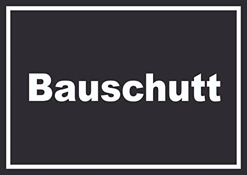 HB-Druck Bauschutt Mülltrennung Schild mit Text waagerecht A0 Rückseite selbstklebend