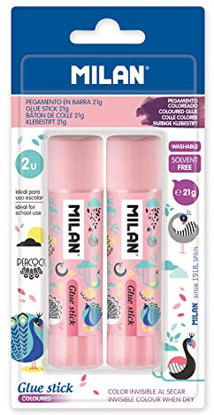 Milan Pack of 2 Purple Glue Sticks 21 g Peacock, Violet