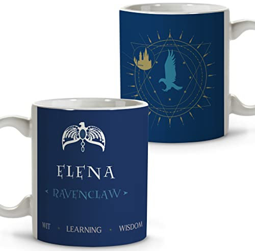 LolaPix Tazza Ravenclaw. Regali personalizzati per geek. Tazze in ceramica personalizzate. Vari design e colori degli interni. Corvonero