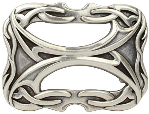 BELTINGER Gürtelschnalle Keltisch 4,0 cm | Buckle Wechselschließe Gürtelschließe 40mm Massiv | LARP- und Mittelalter-Outfit | Silber