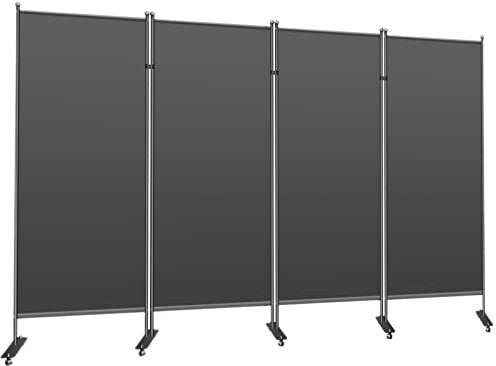 Jhanw Raumteiler Paravent 4 Teilig 354x180 cm, Faltbarer Paravent Outdoor, Trennwand Raumteiler Modern Wasserdicht Und Schattierung, Schwarz Sichtschutz Garten, Balkon Sichtschutz