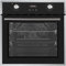 PKM EBO9.5 Einbaubackofen | Edelstahlrahmen | Schwarze Glasfront | 8 Funktionen | 70 Liter | 60cm | Inkl. Teleskopauszüge