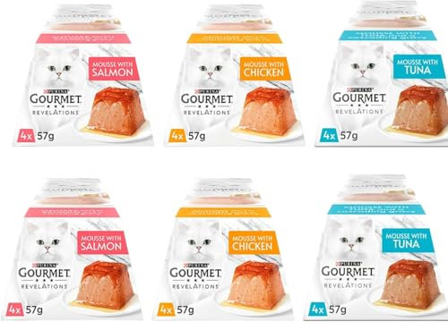 Infinite Emblems Gourmet Revelations enthält Nassfutter für Katzen aus Mousse mit Lachs, Huhn und Thunfisch (6 x 4 57 g 24 Ärmel insgesamt) im Bundle mit Make Your Own