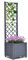 Mingone Pflanzgefäss Rankgitter Hochbeet Blumenkasten mit 1 Pflanzgefäß Wasserspeicher Balkonkasten Rattan Optik für Garten Terrasse 40x40x136cm，Grau