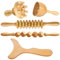 Set 5 Stück Holz Set Massagegerät Roller Cellulite Lymphdrainage Gerät, für Maderotherapie Set,Wood Therapy Tool mit Box